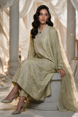 Embroidered Kurta Dupatta Trouser - 0768