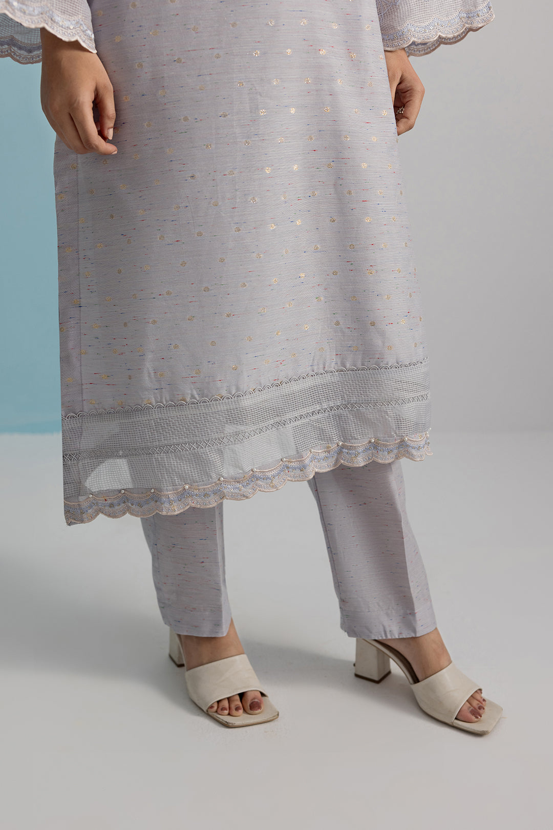 Embroidered Kurta Trouser - 1976