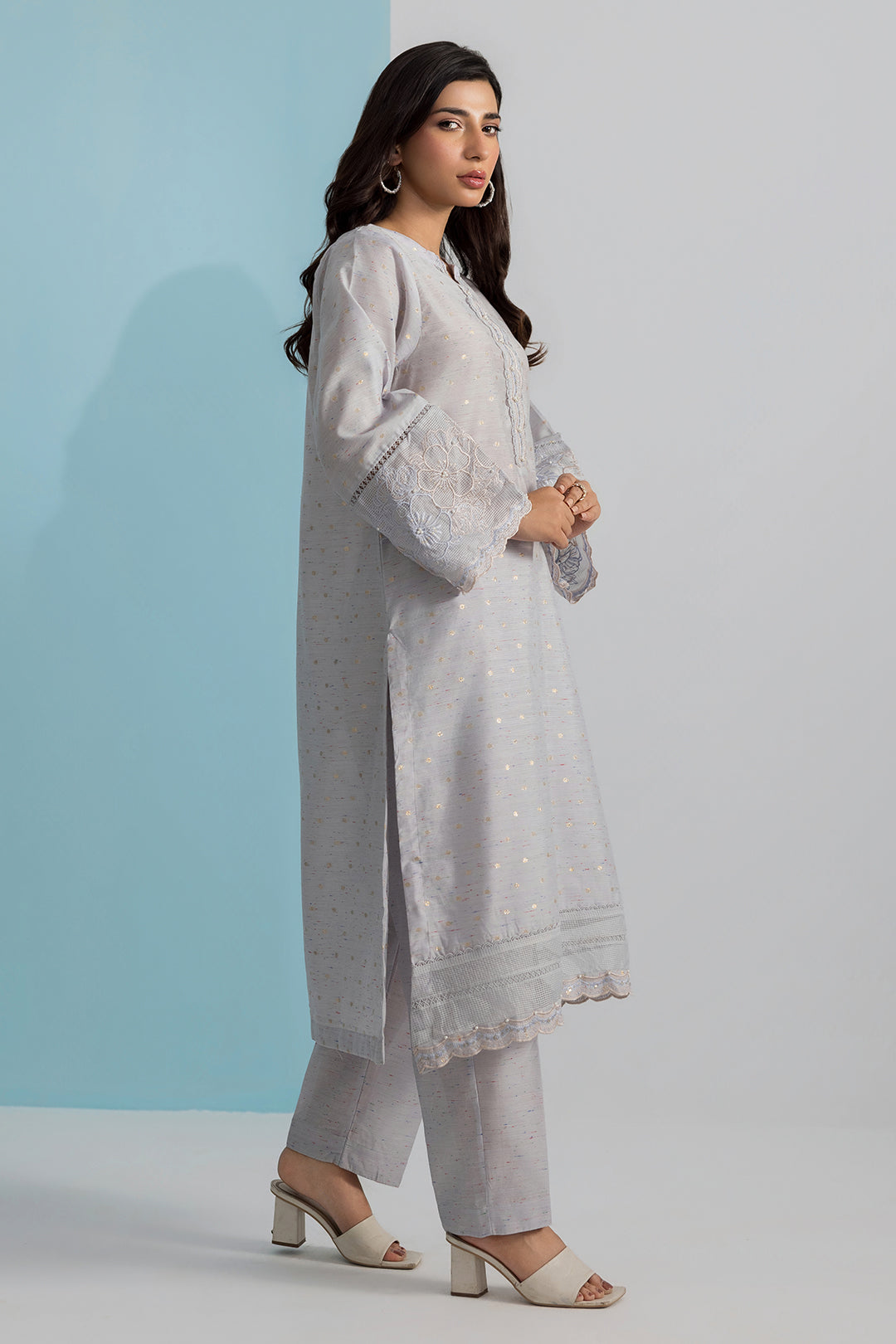 Embroidered Kurta Trouser - 1976