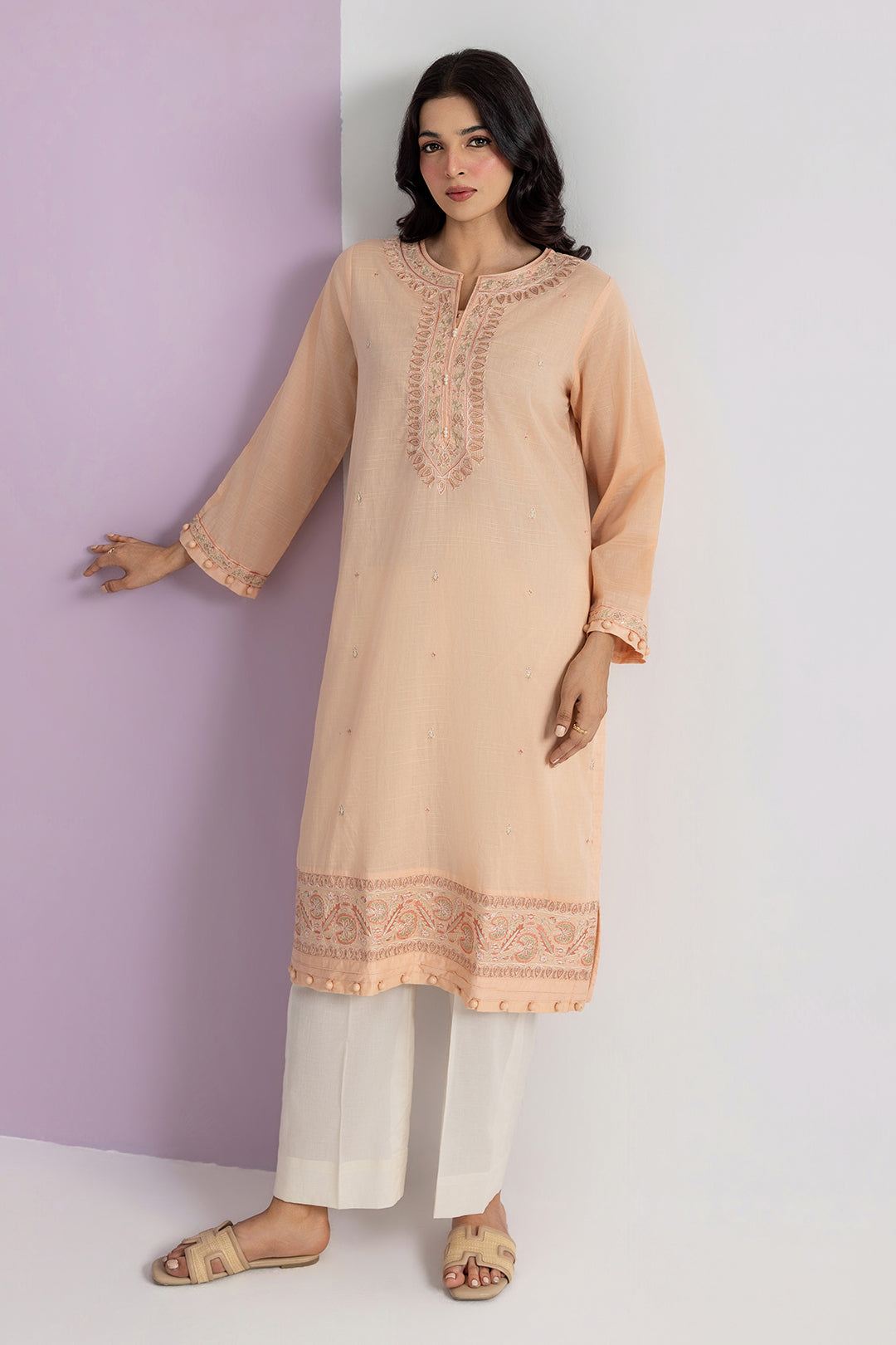 Embroidered Kurta - 2656
