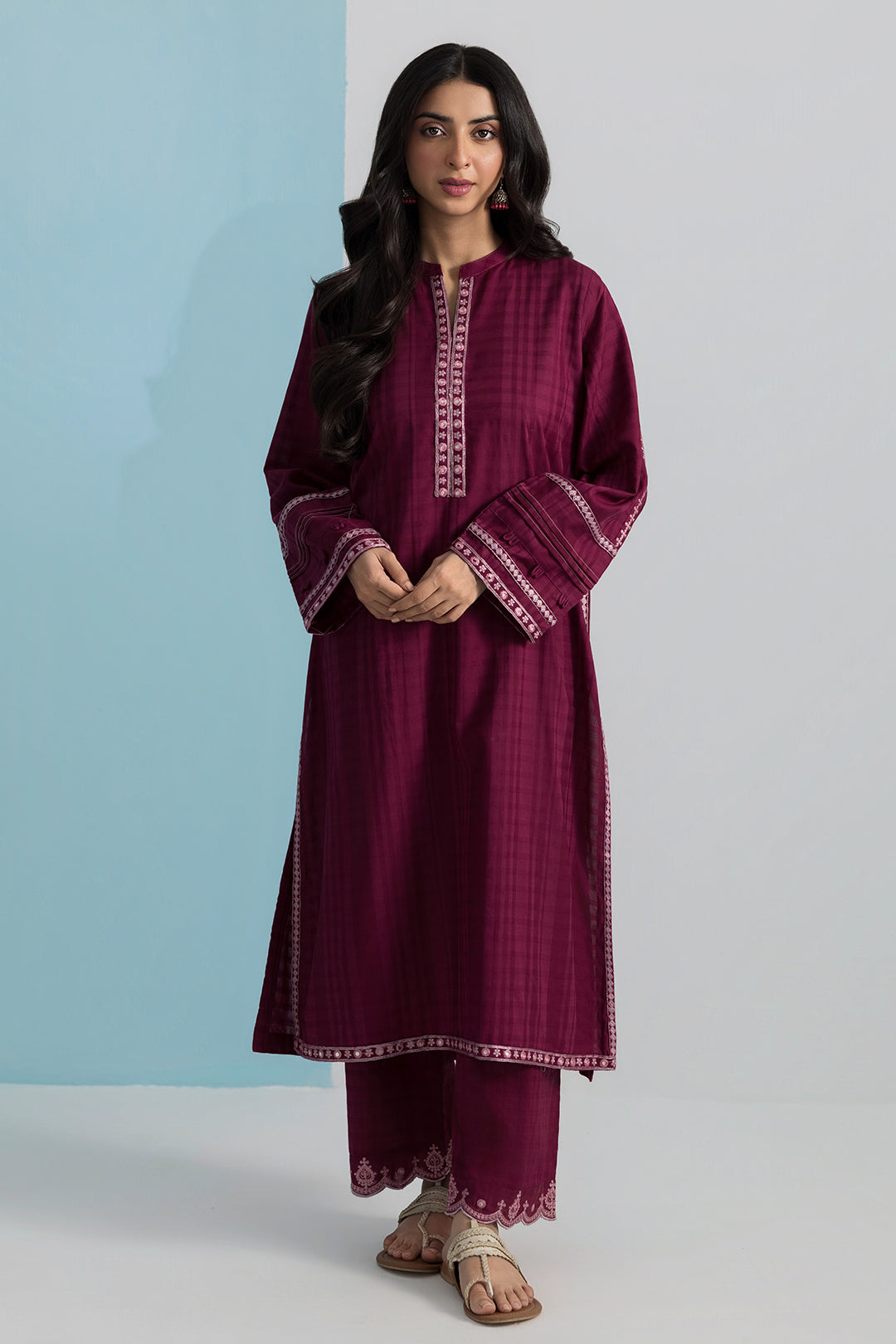 Embroidered Kurta Trouser - 2559