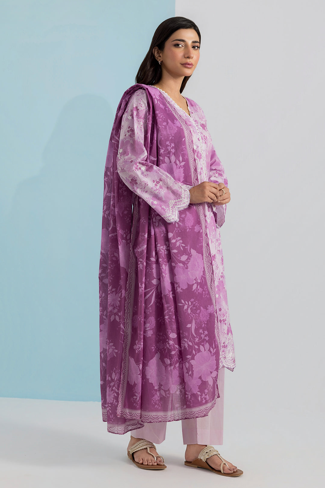 Embroidered Kurta Dupatta Trouser - 1520