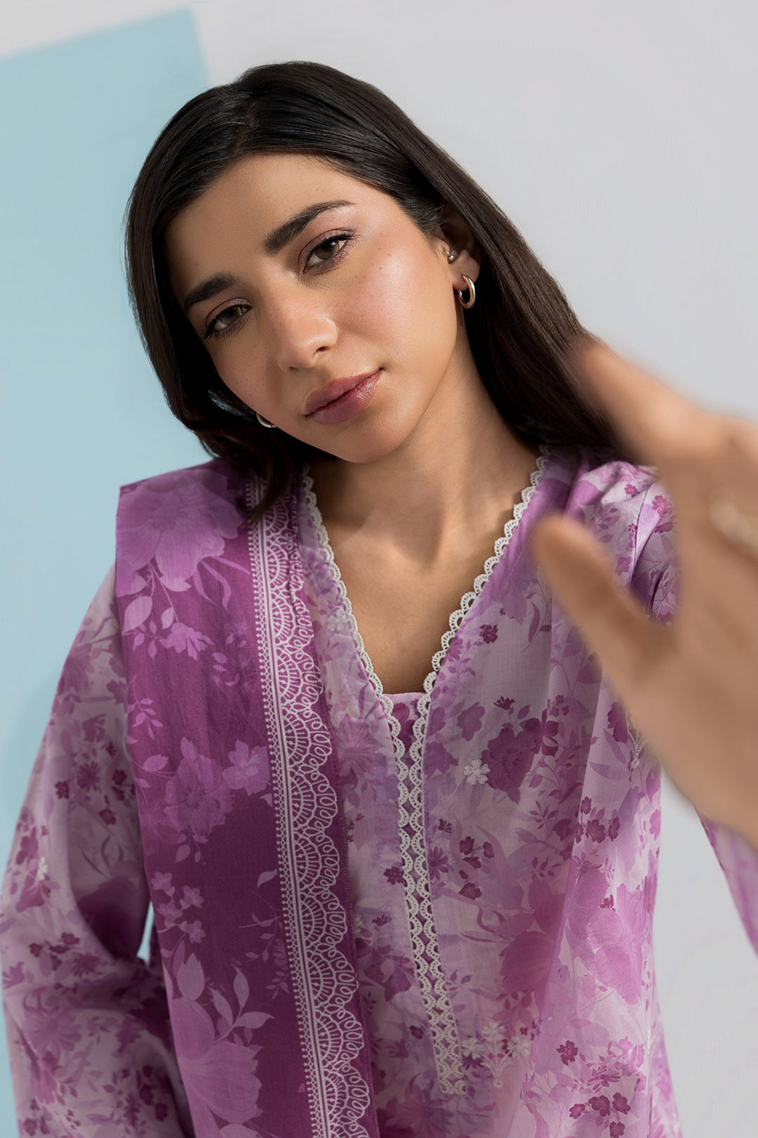 Embroidered Kurta Dupatta Trouser - 1520