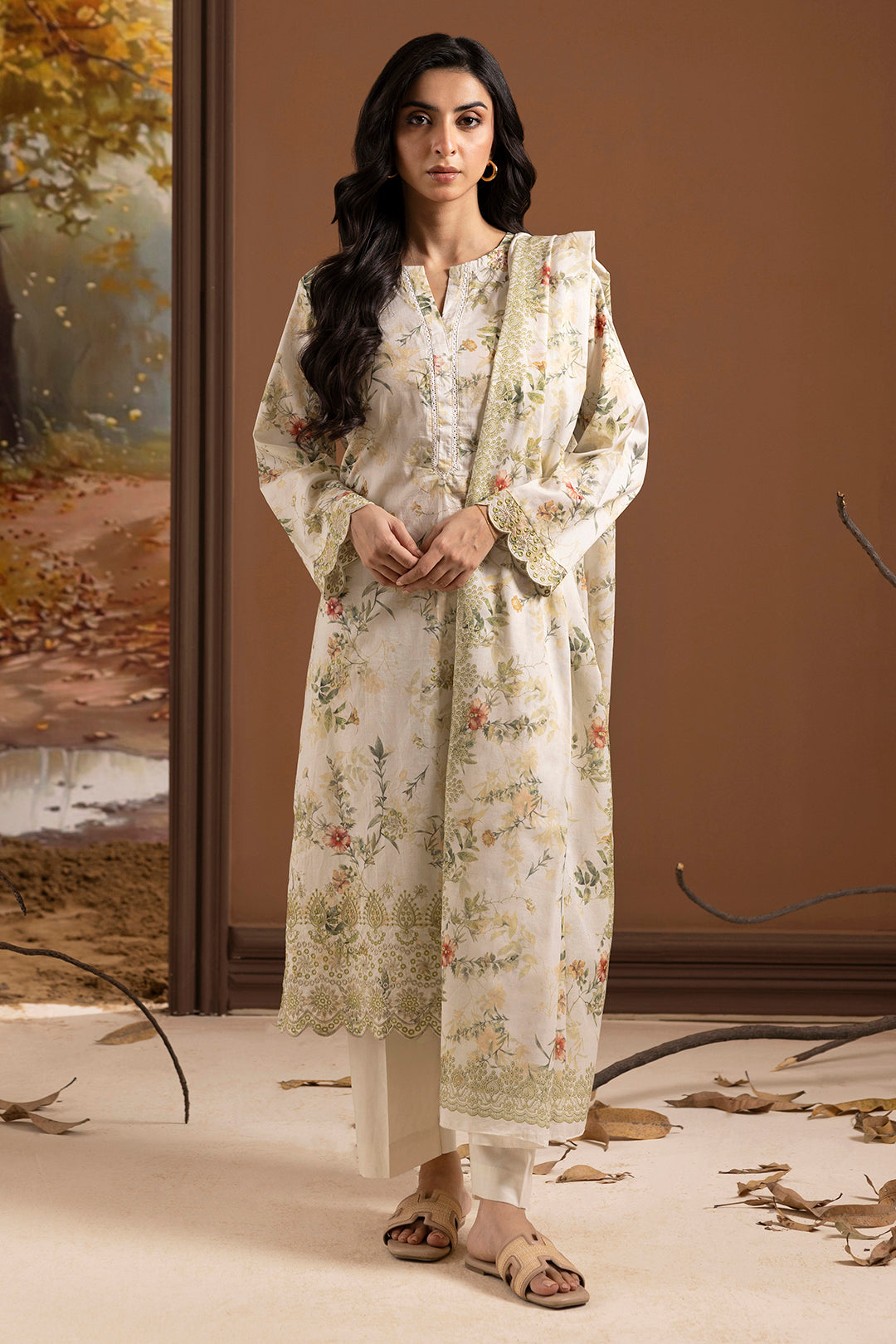 Embroidered Kurta Dupatta Trouser - 1783