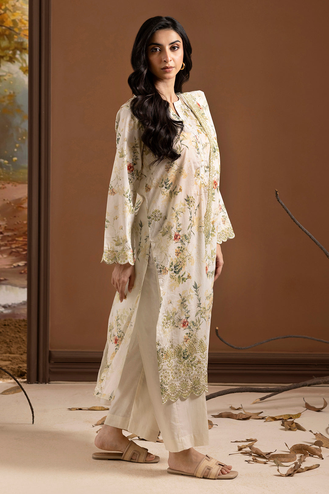 Embroidered Kurta Dupatta Trouser - 1783