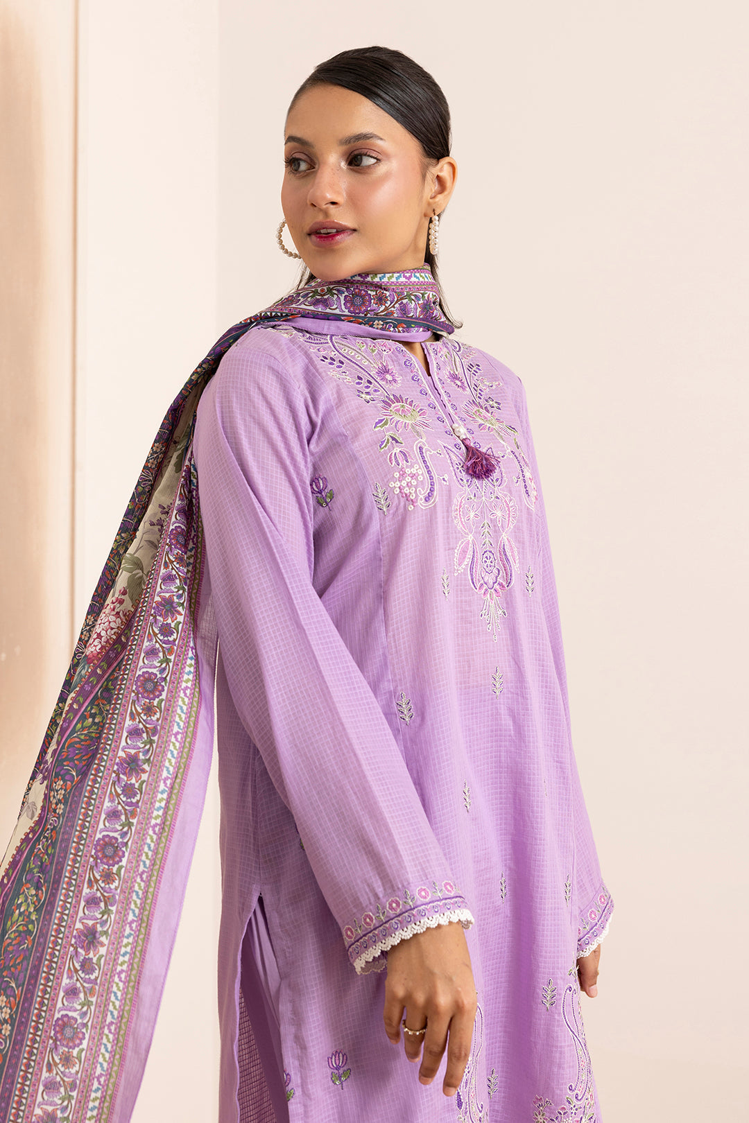 Embroidered Kurta Dupatta Trouser - 1830