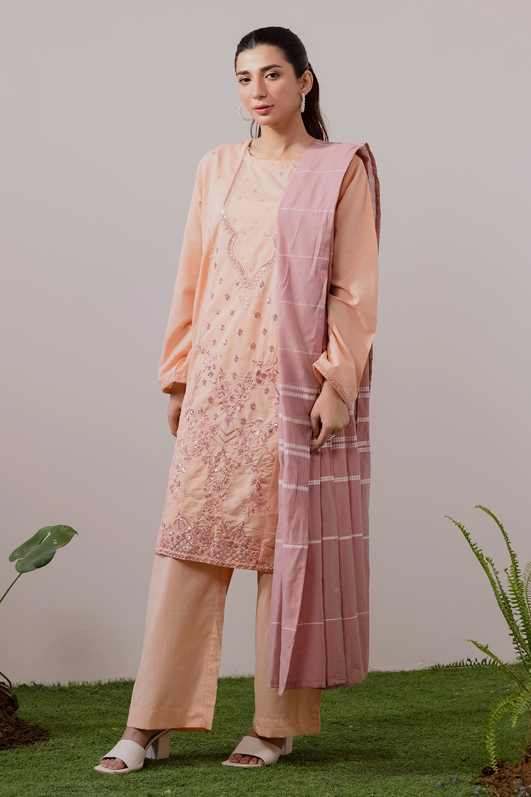 Embroidered Kurta Dupatta Trouser - 1991