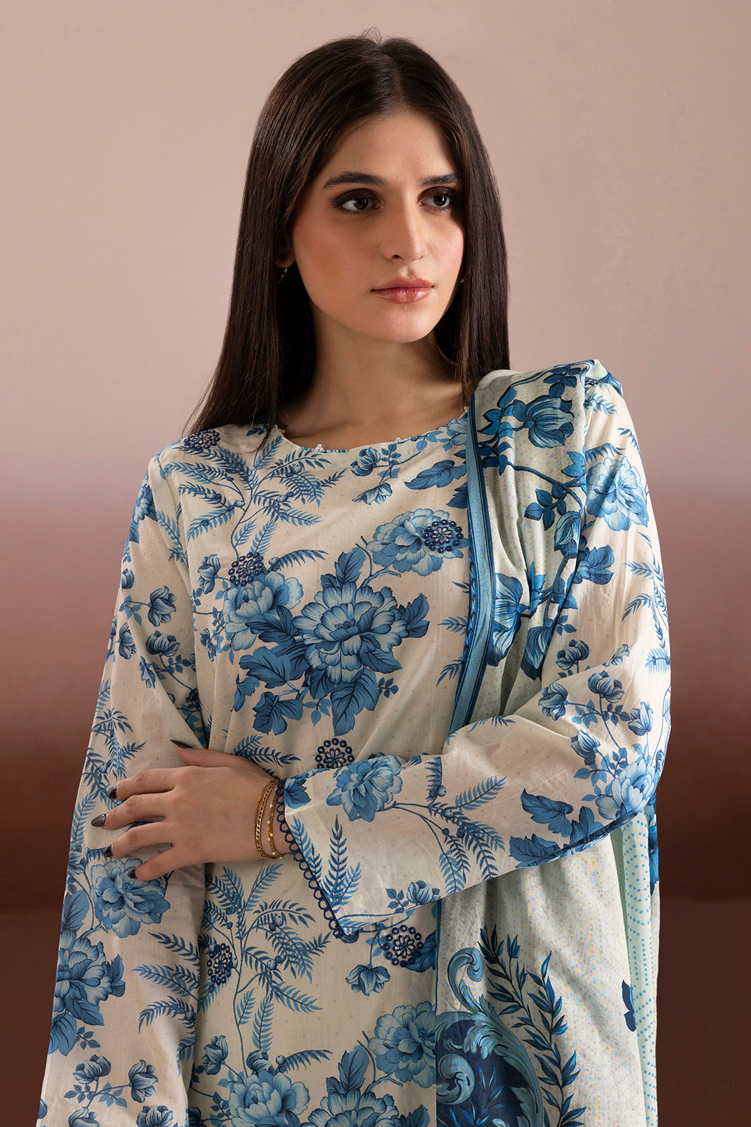 Embroidered Kurta Dupatta Trouser - 2112