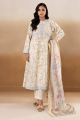 Embroidered Kurta Dupatta Trouser - 2514