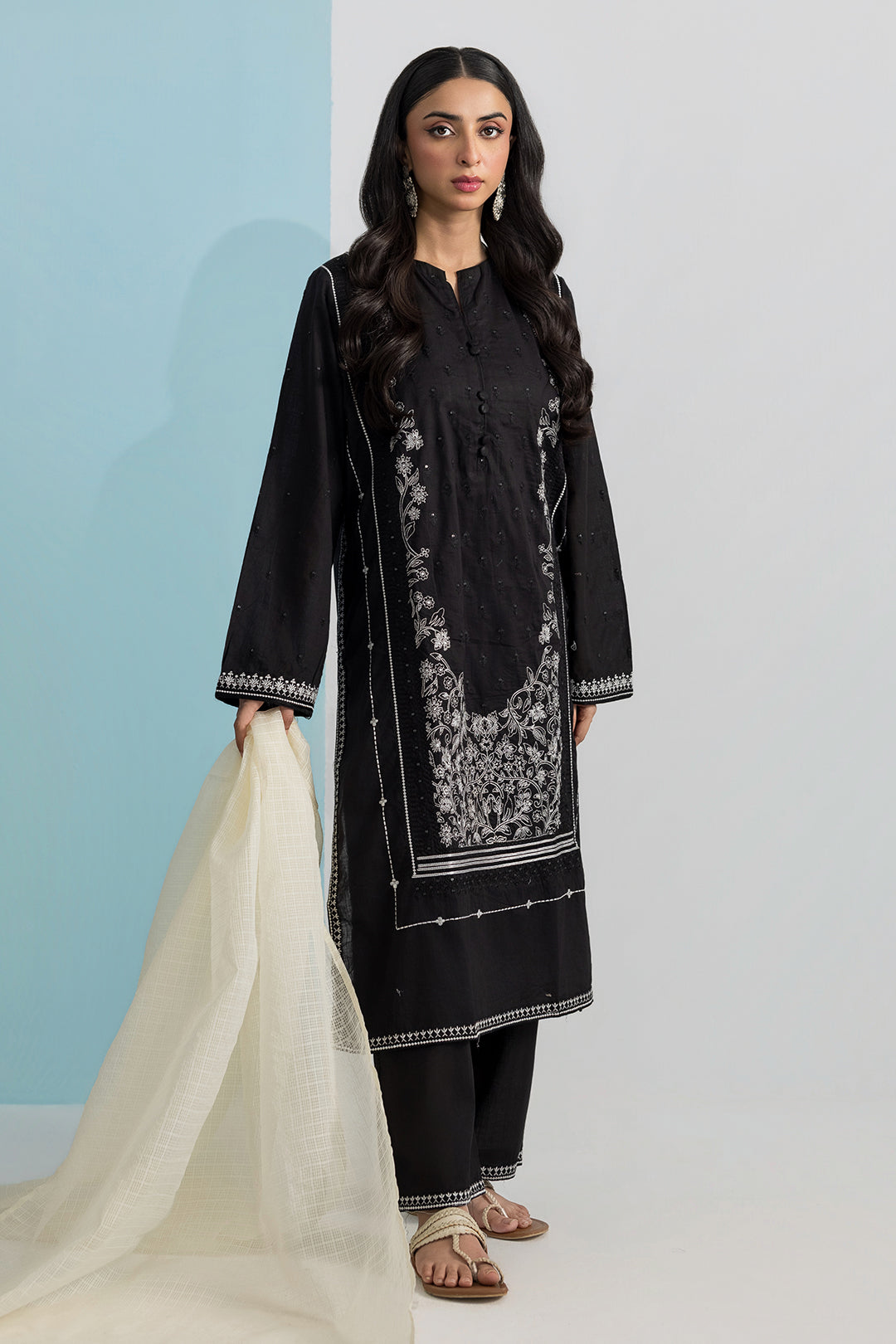Embroidered Kurta Dupatta Trouser - 2838