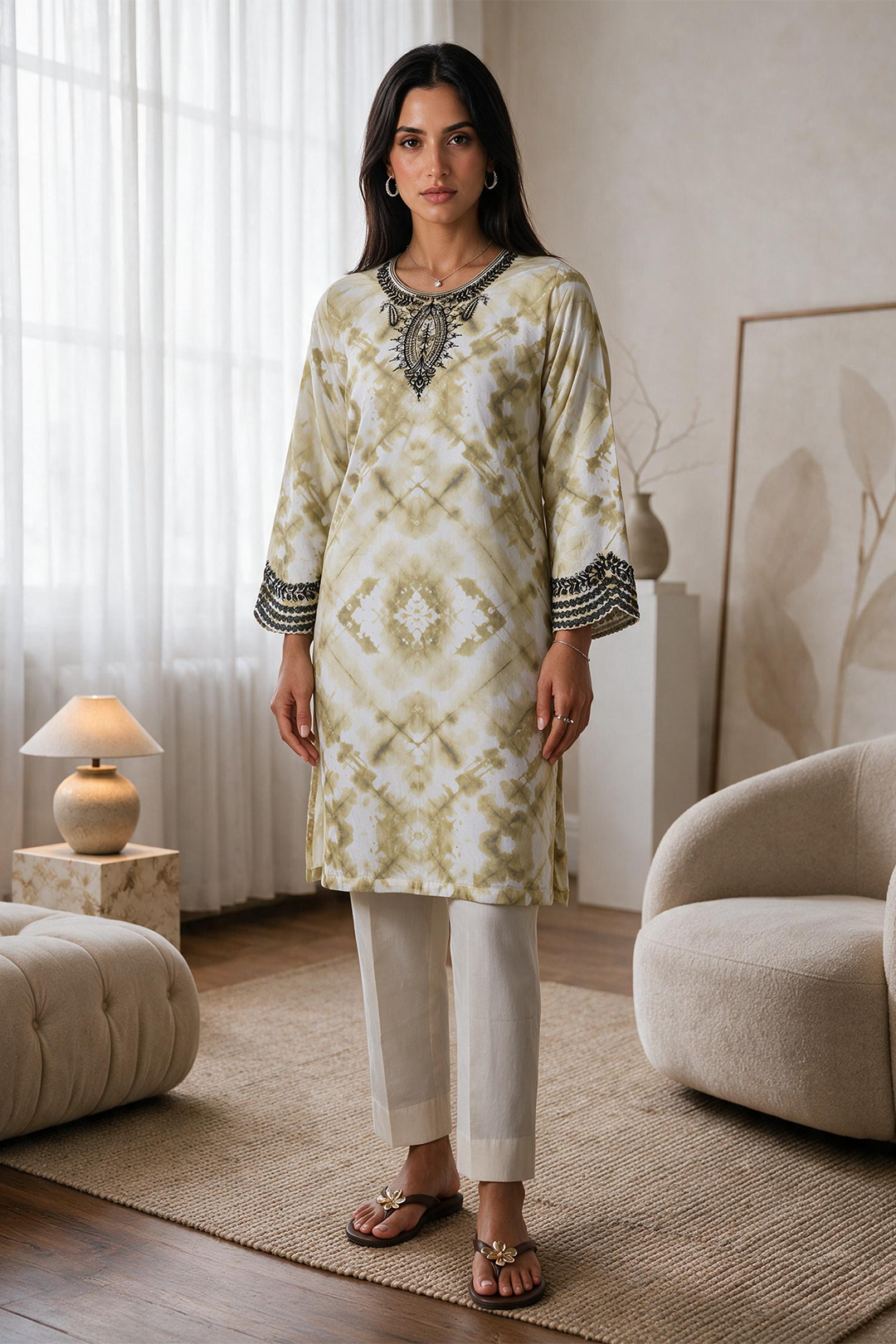 Embroidered Kurta - 2284