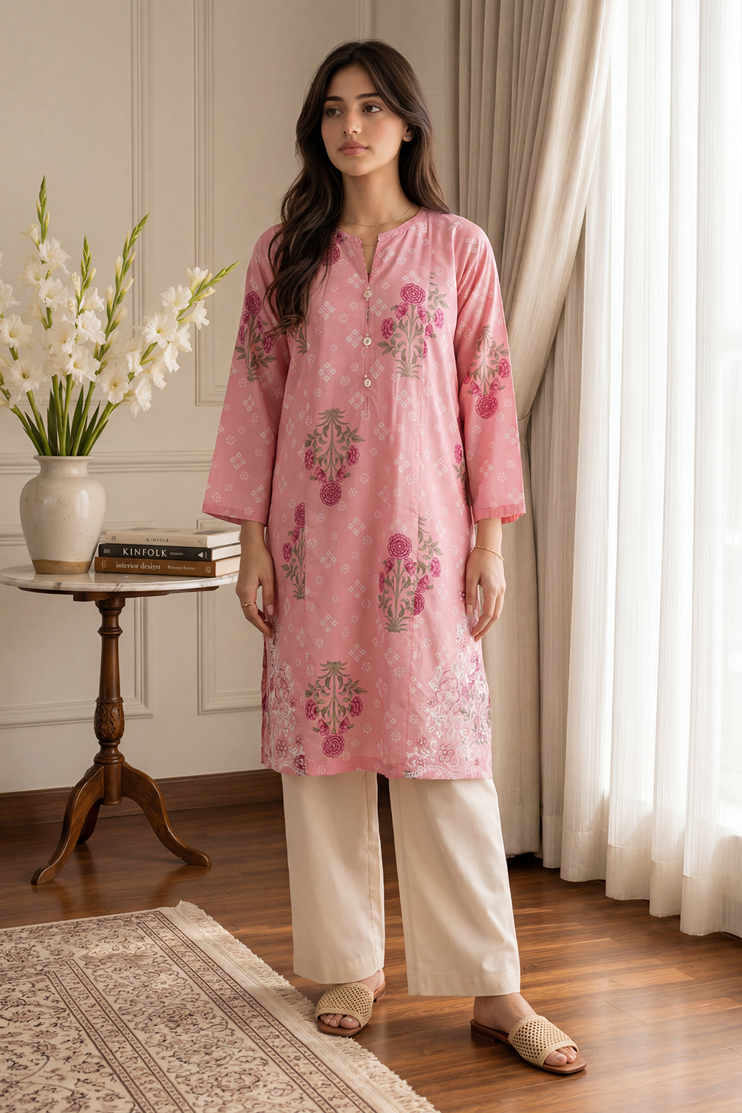 Embroidered Kurta - 2575