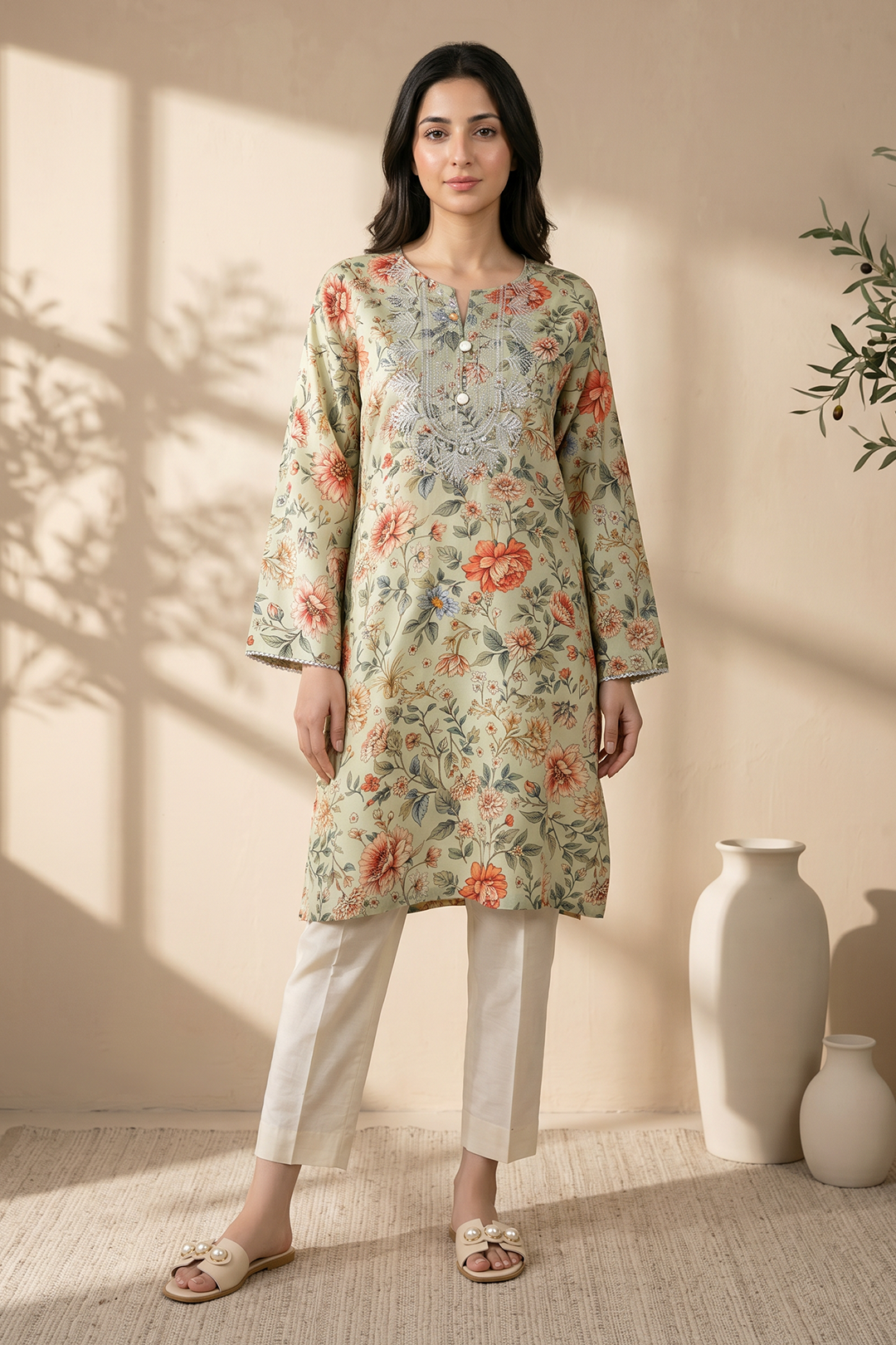 Embroidered Kurta - 2783