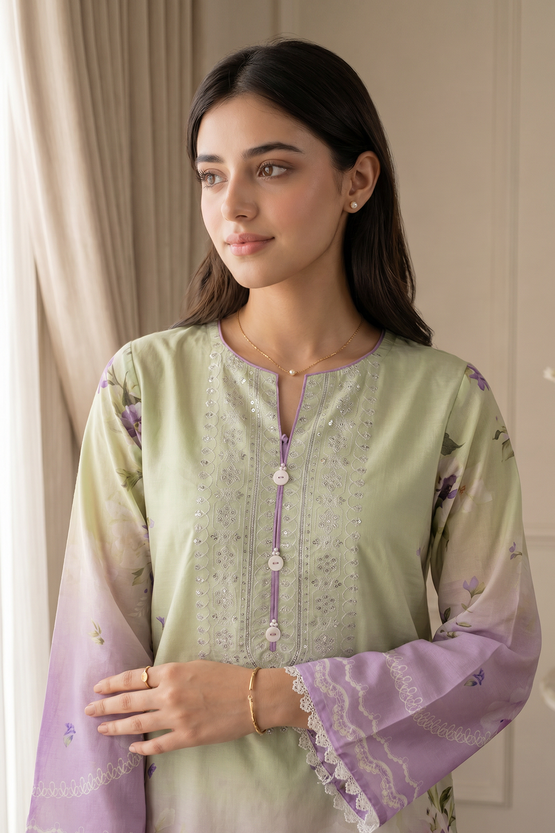 Embroidered Kurta - 3059