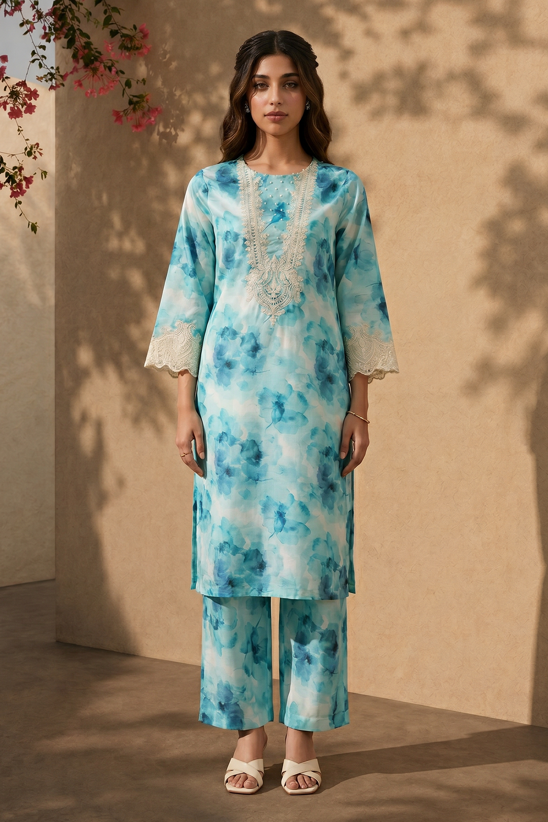 Embroidered Kurta Trouser - 2083