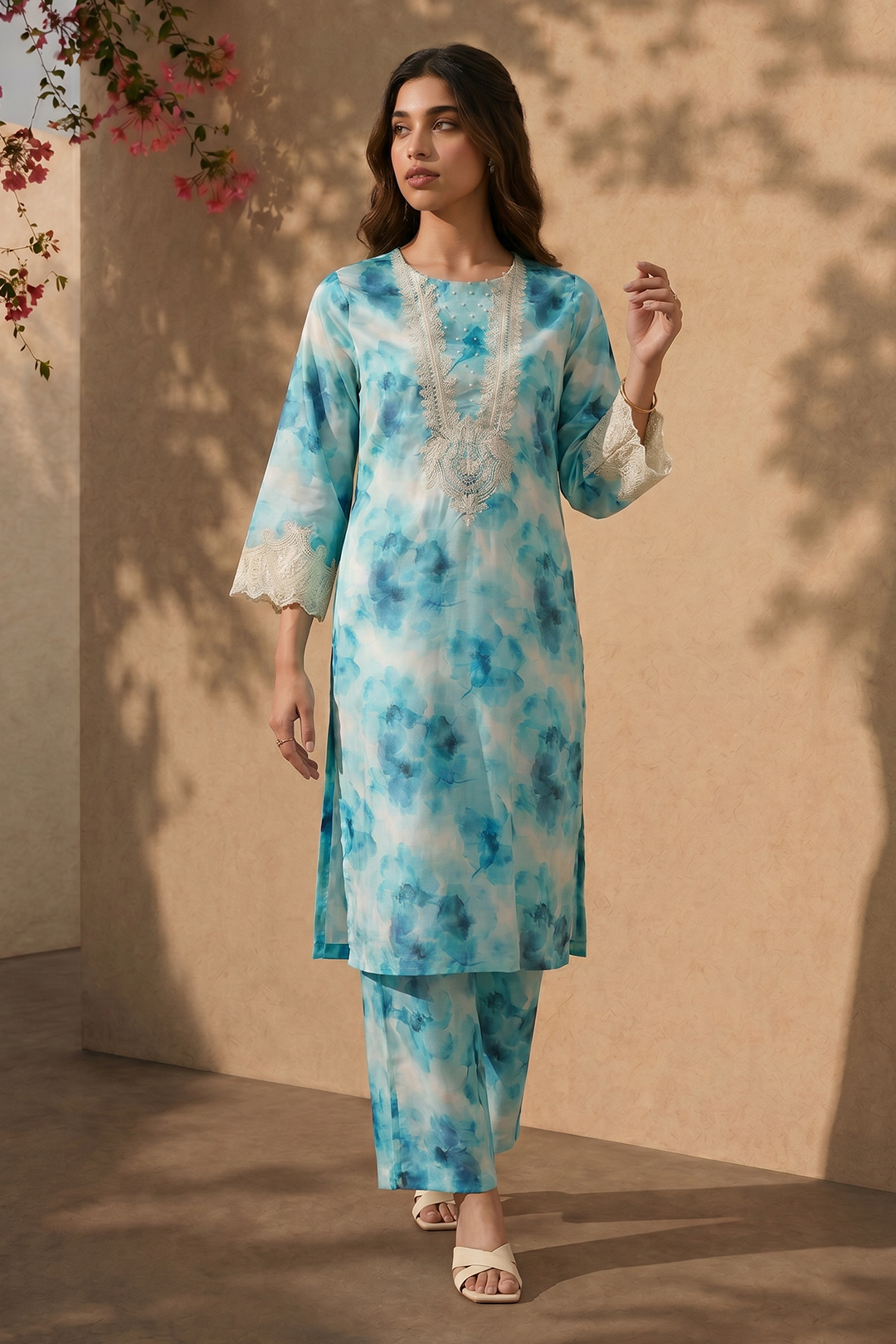 Embroidered Kurta Trouser - 2083