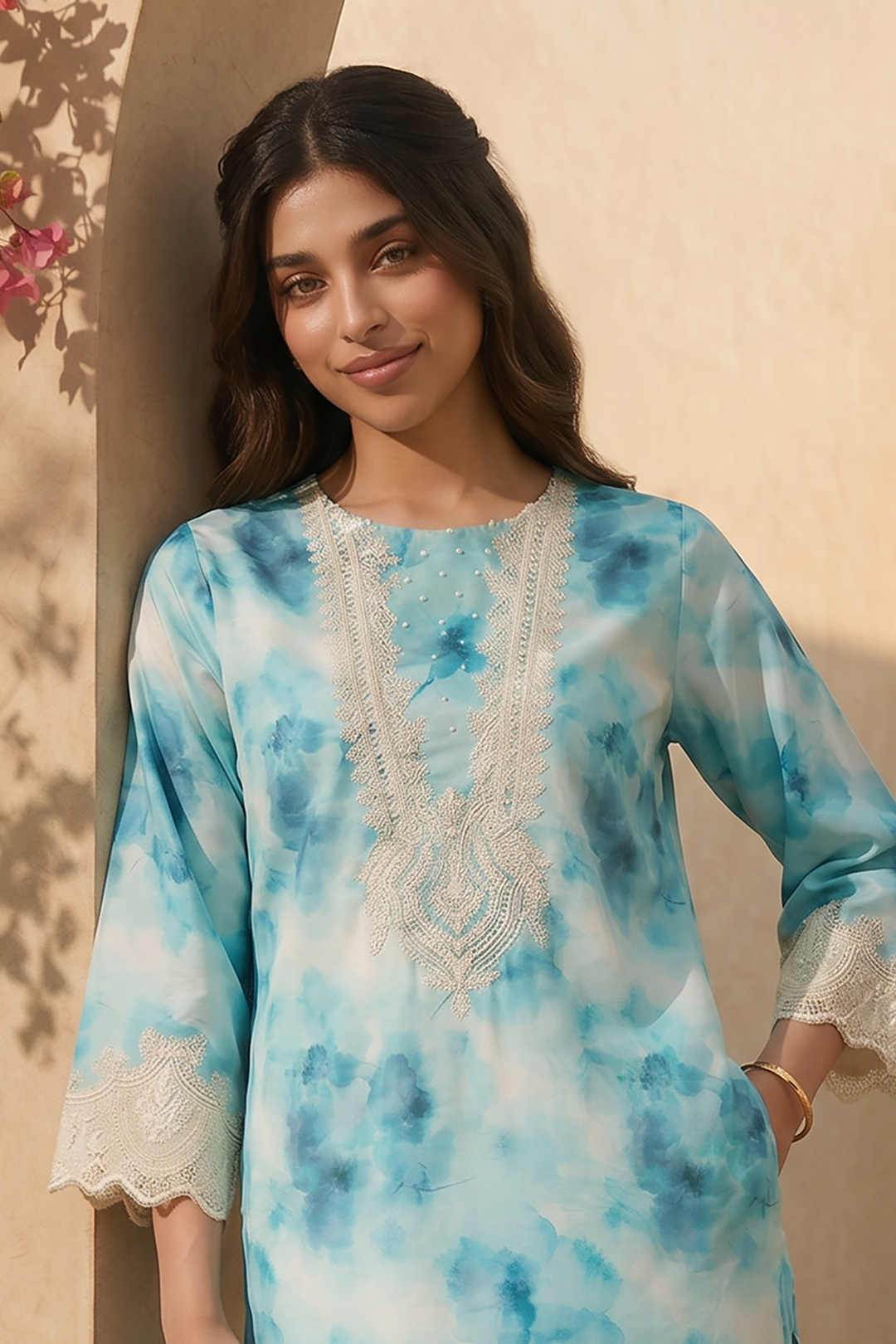 Embroidered Kurta Trouser - 2083