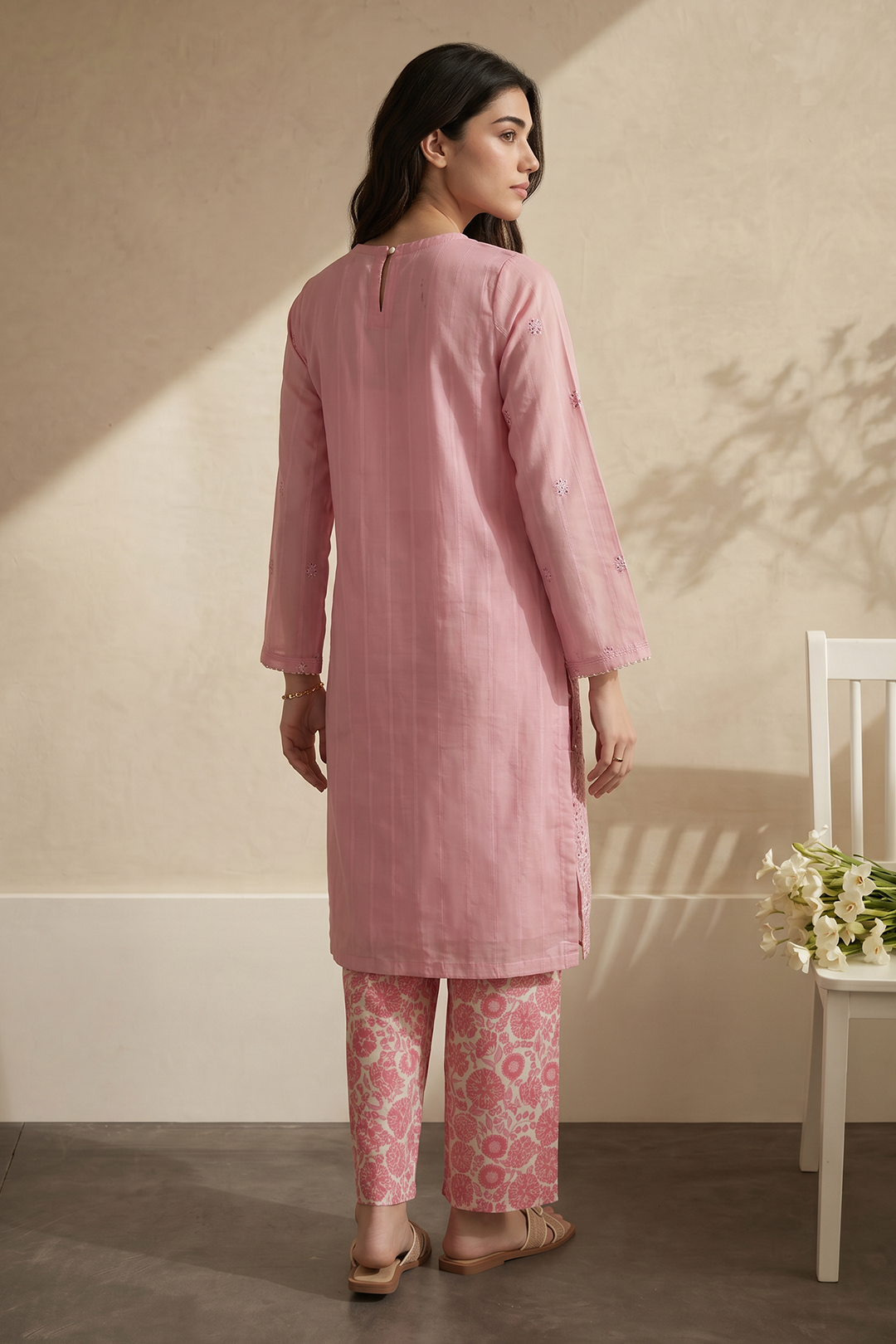 Embroidered Kurta Trouser - 2095