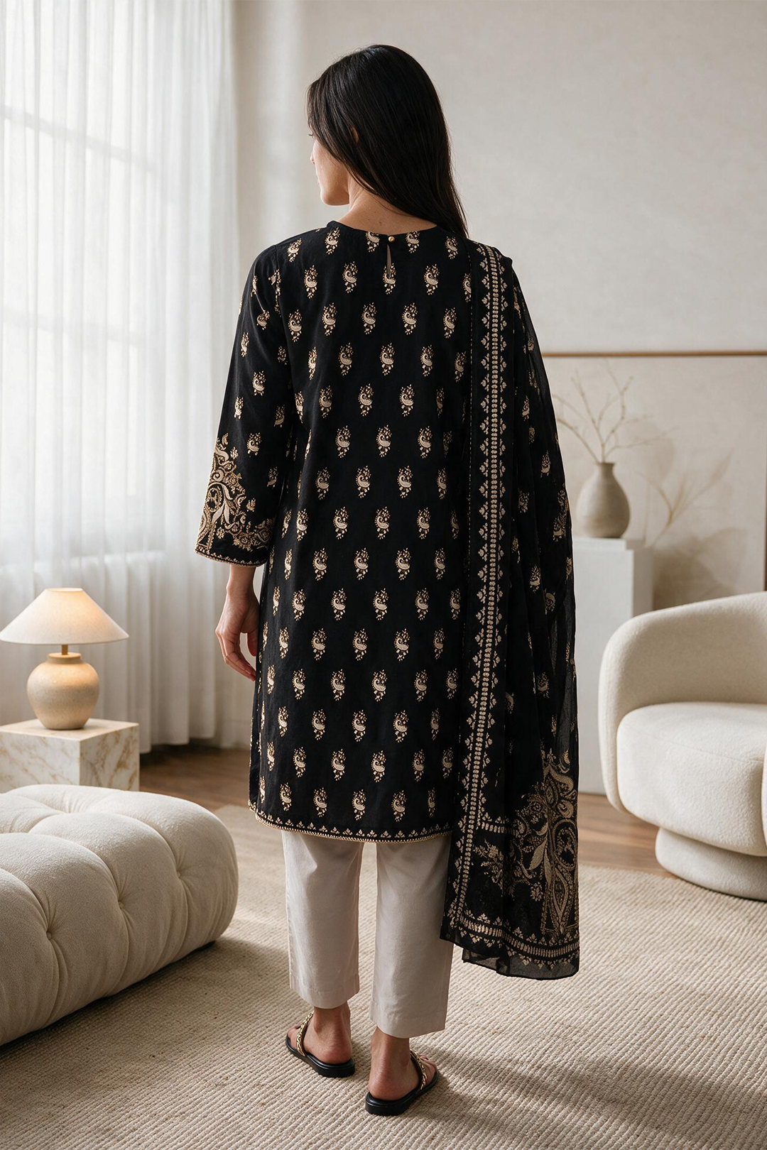 Embroidered Kurta Dupatta - 2121