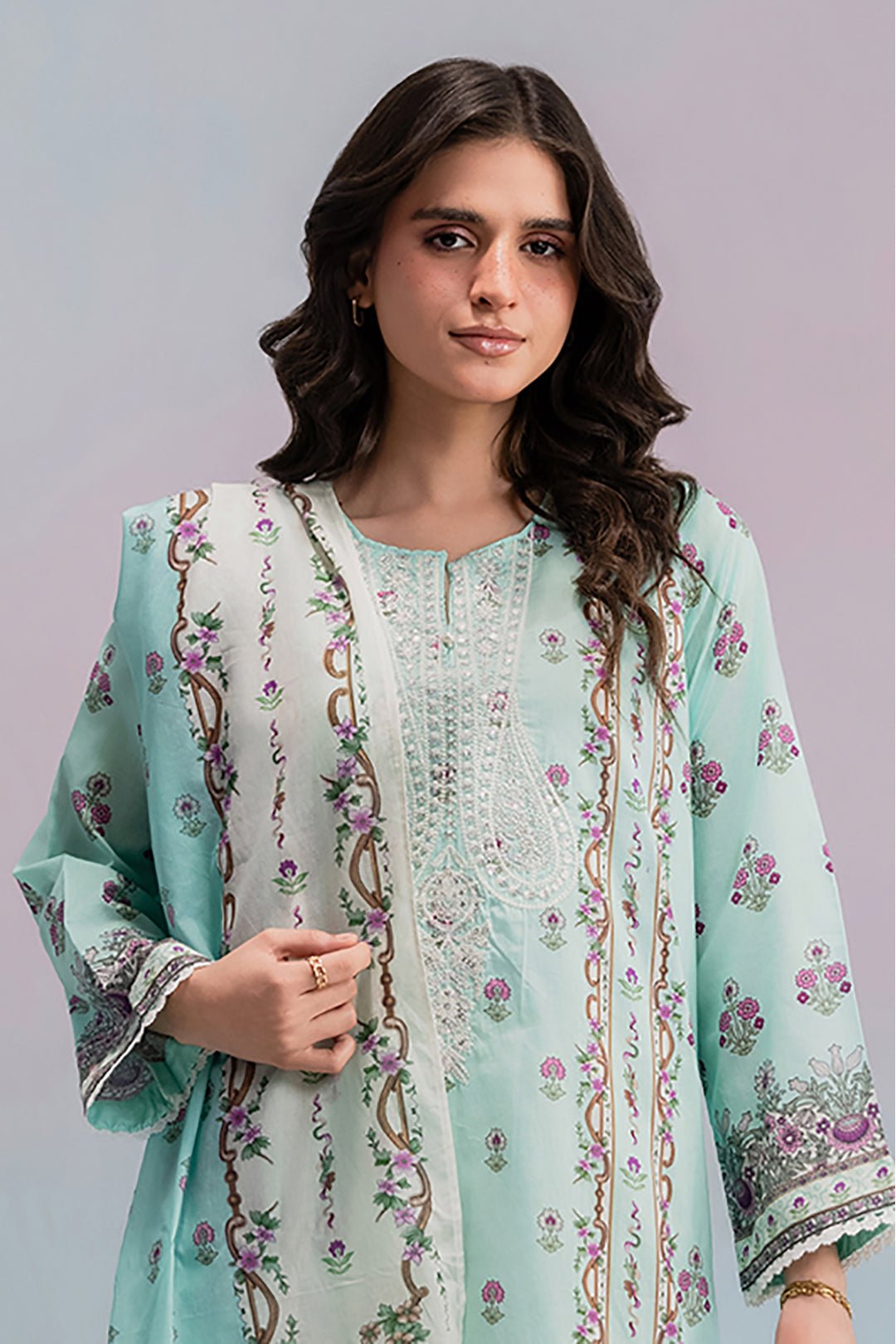 Embroidered Kurta Dupatta - 2125