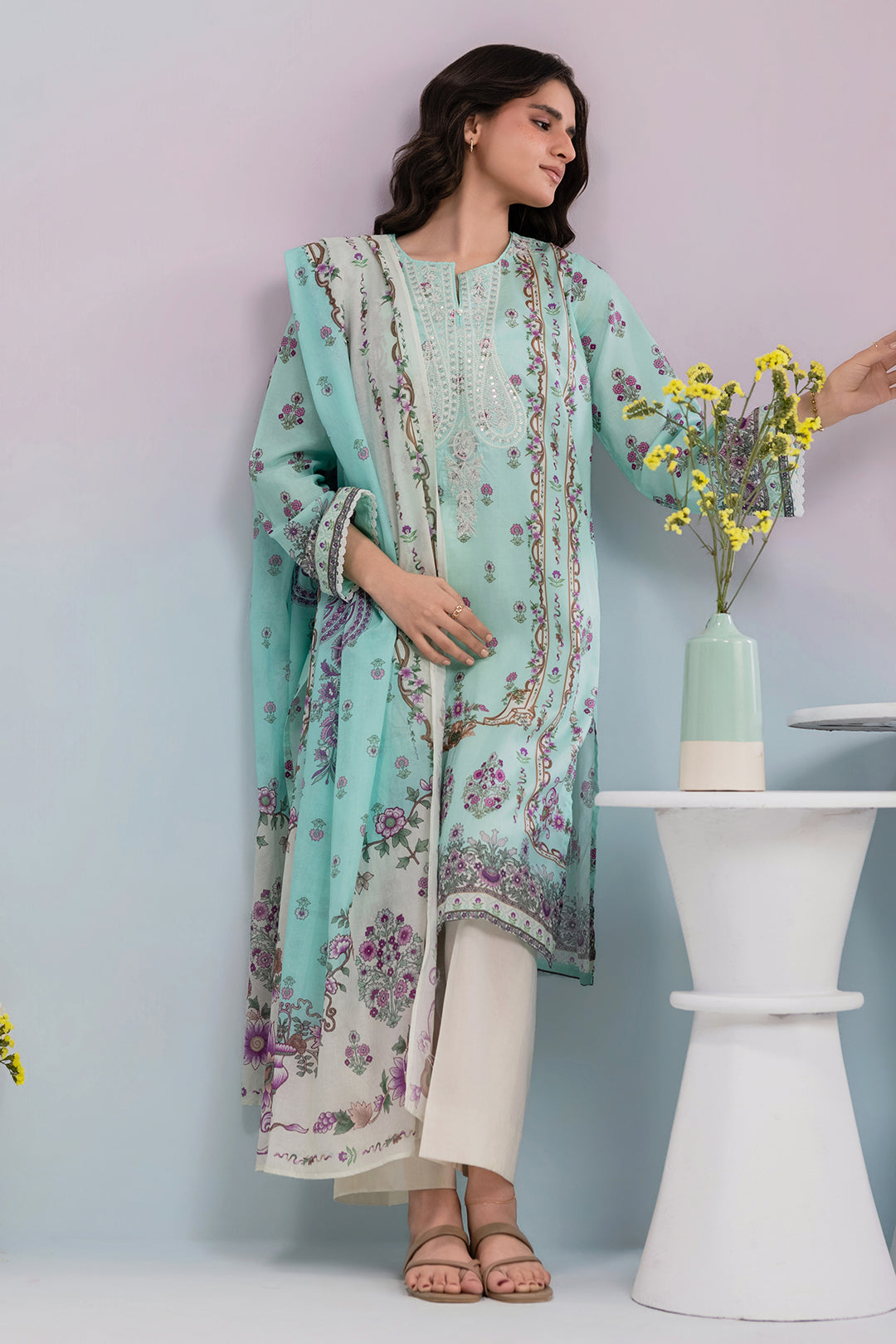 Embroidered Kurta Dupatta - 2125