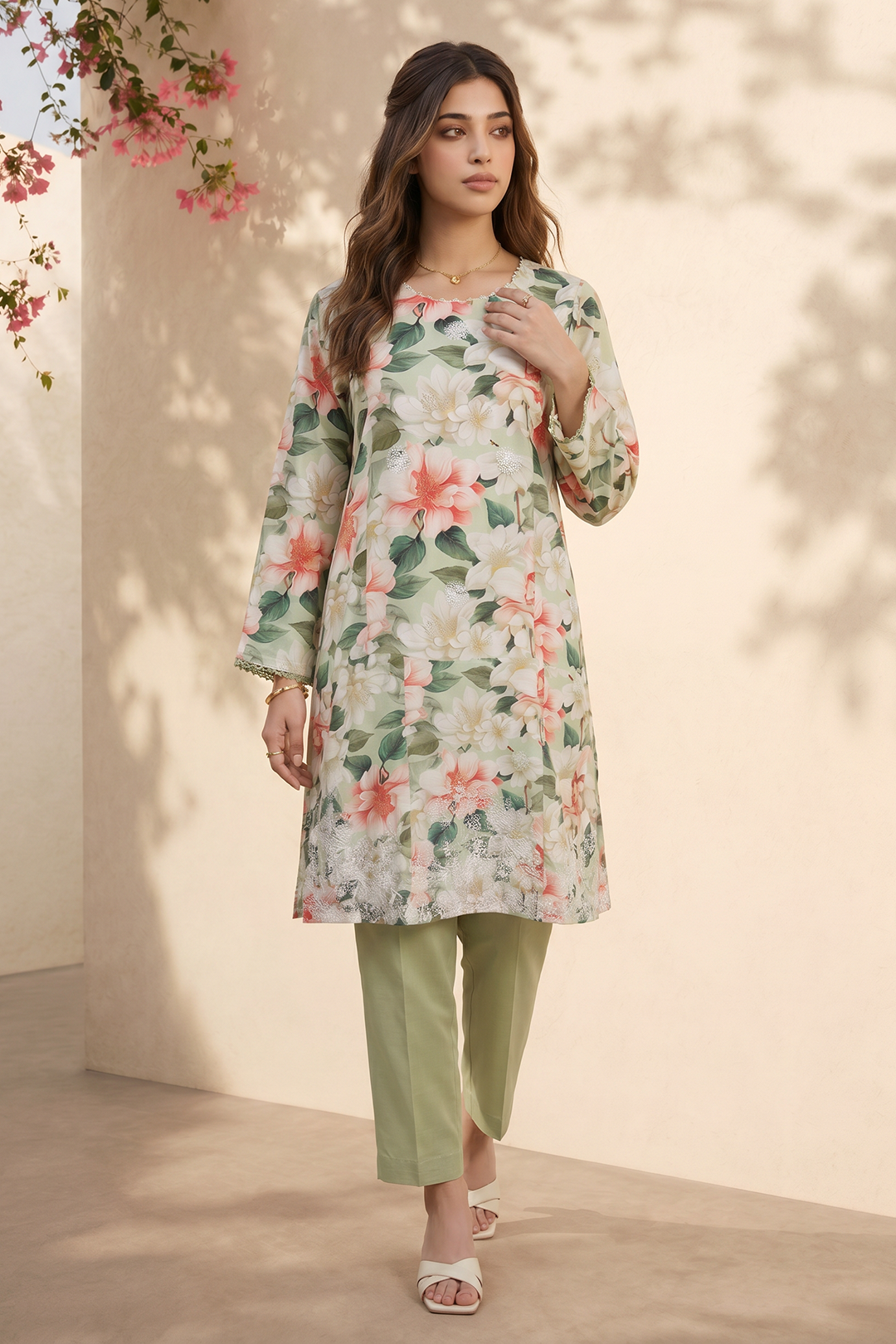 Embroidered Kurta Trouser - 2375