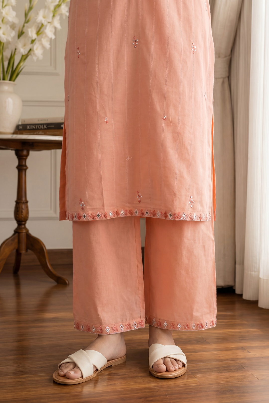 Embroidered Kurta Trouser - 2376