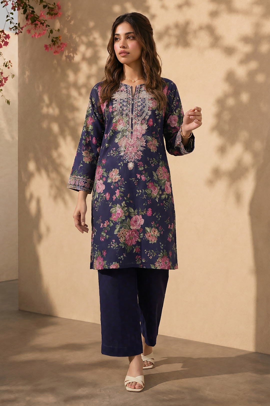 Embroidered Kurta Trouser - 2377