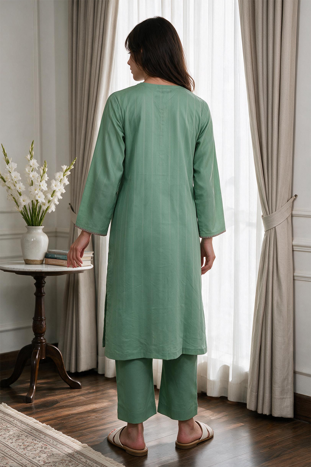 Embroidered Kurta Trouser - 2384