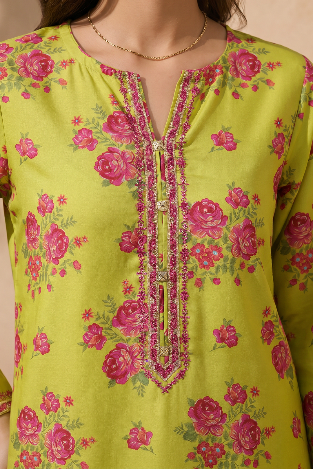 Embroidered Kurta Trouser - 2386