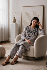 Embroidered Kurta Trouser - 2391