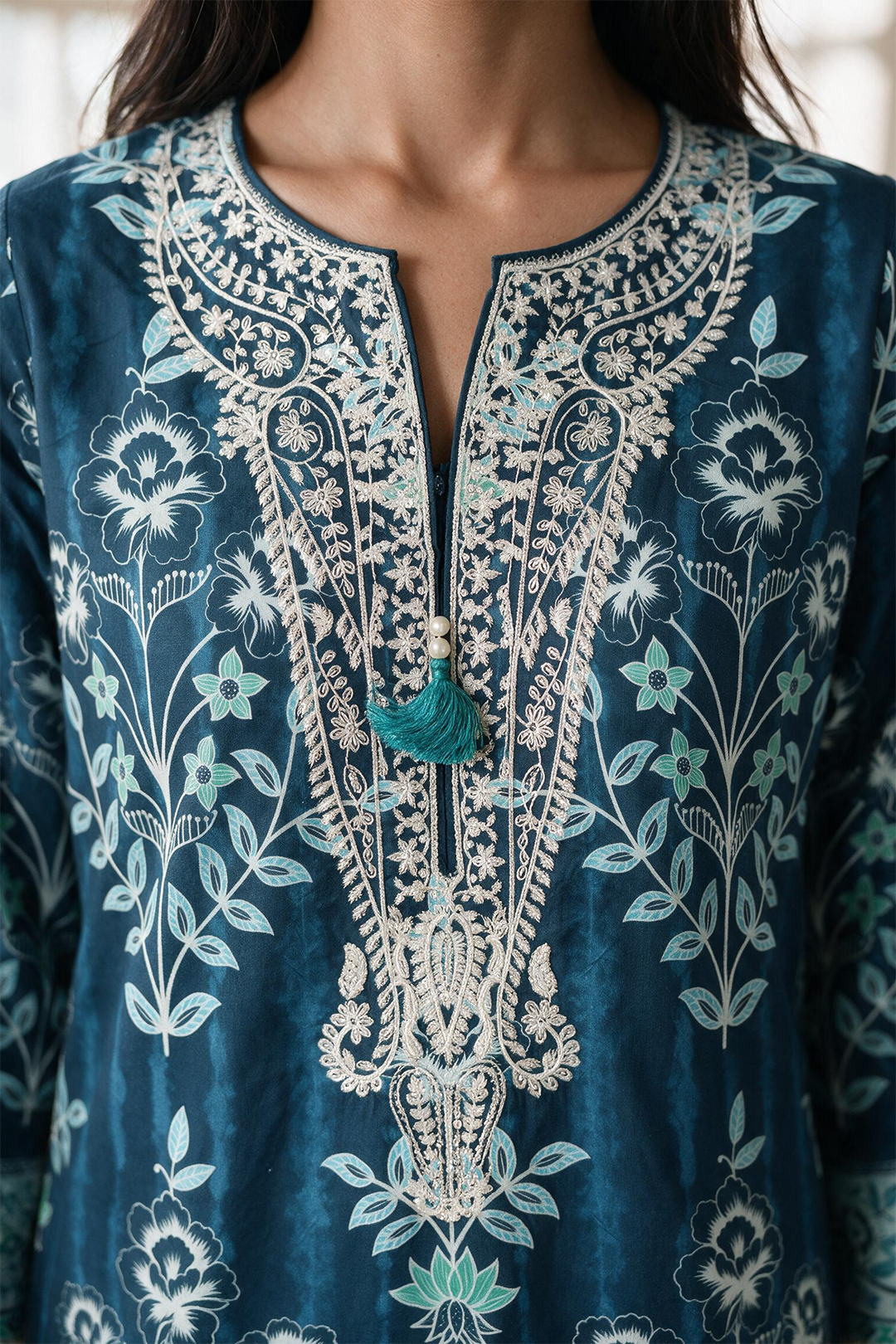 Embroidered Kurta Dupatta - 2425