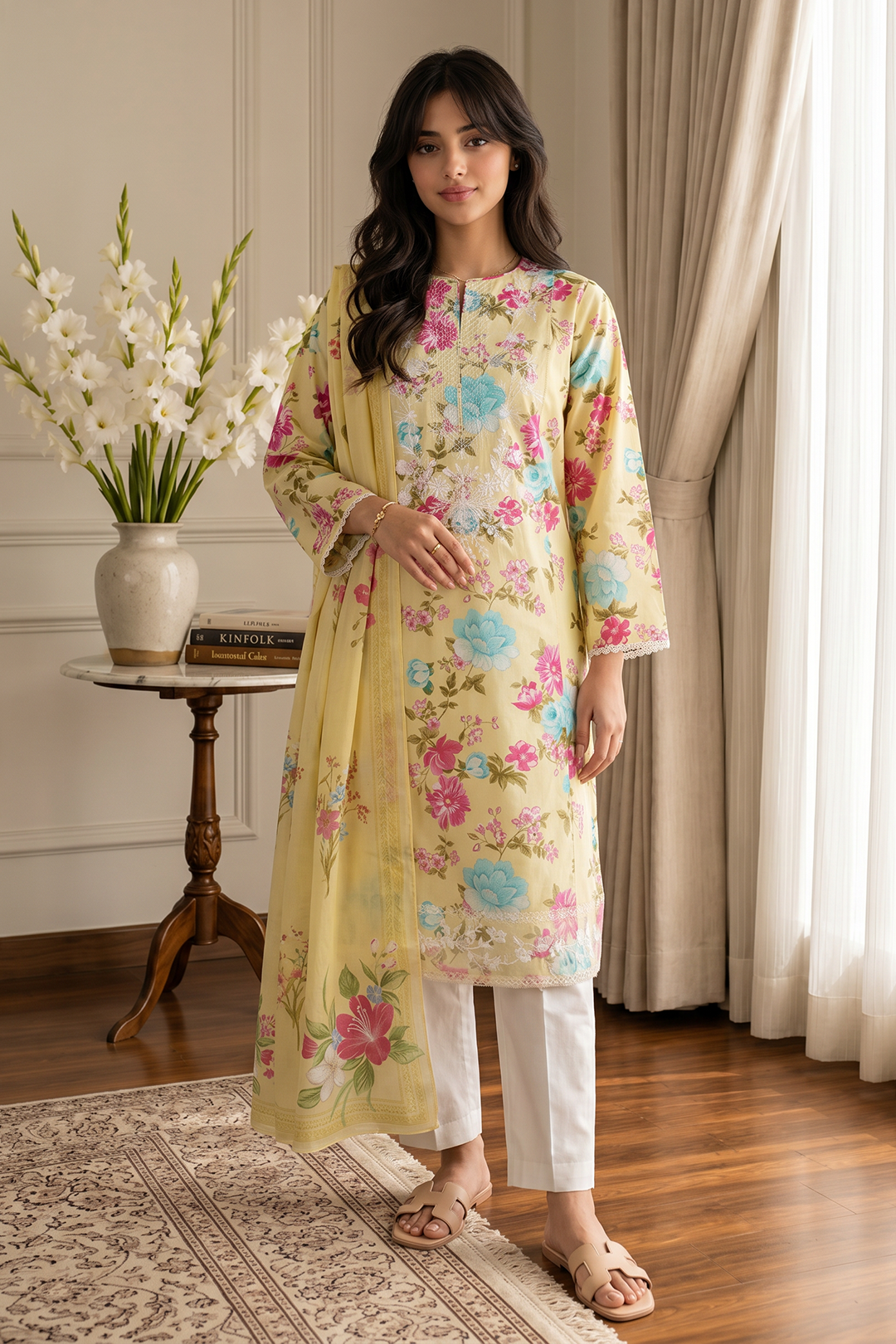 Embroidered Kurta Dupatta - 2429