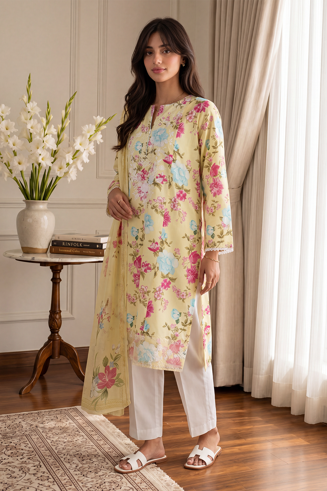 Embroidered Kurta Dupatta - 2429