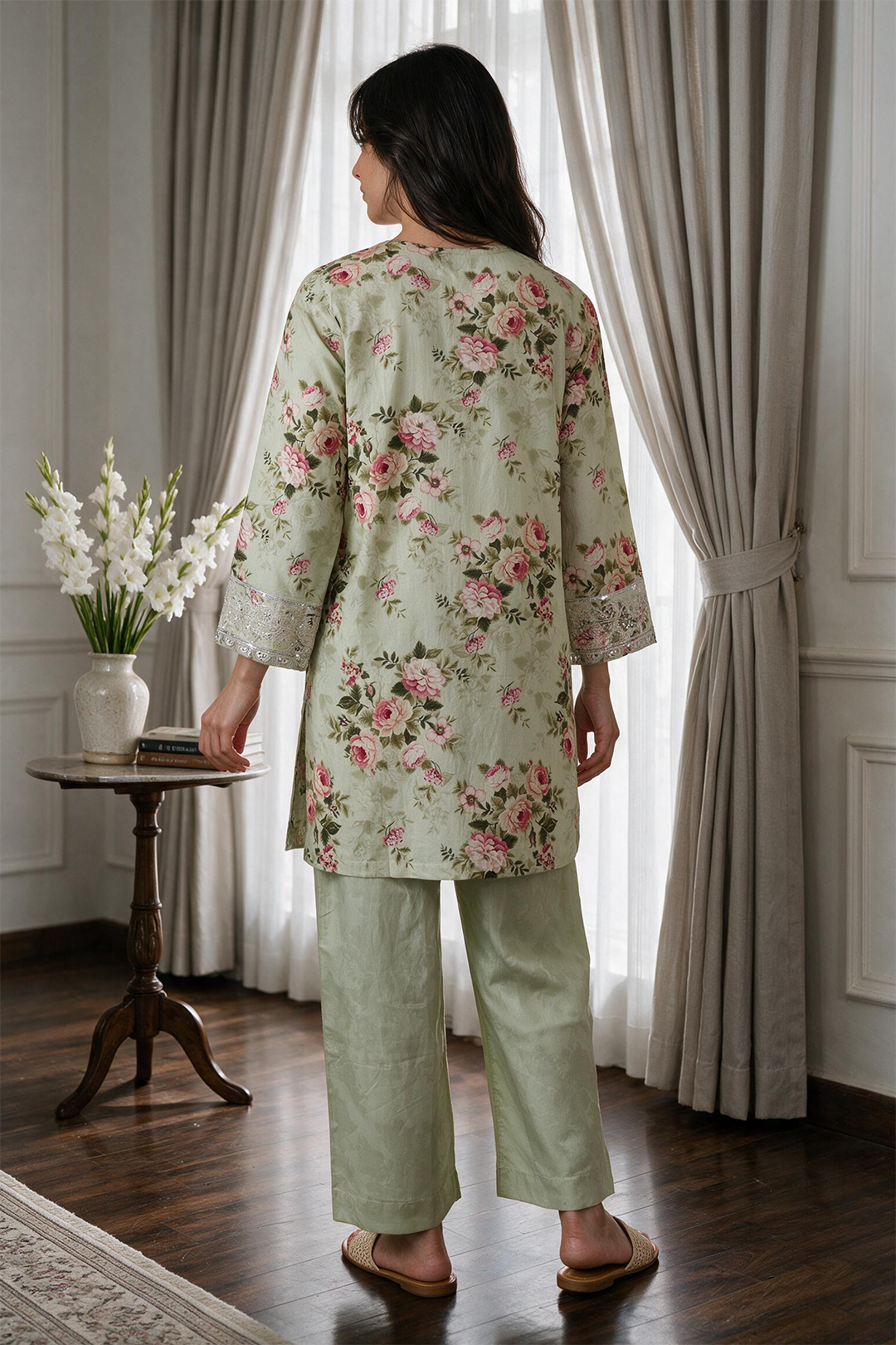 Embroidered Kurta Trouser - 2643