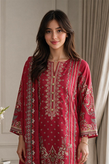 Embroidered Kurta Dupatta - 2665