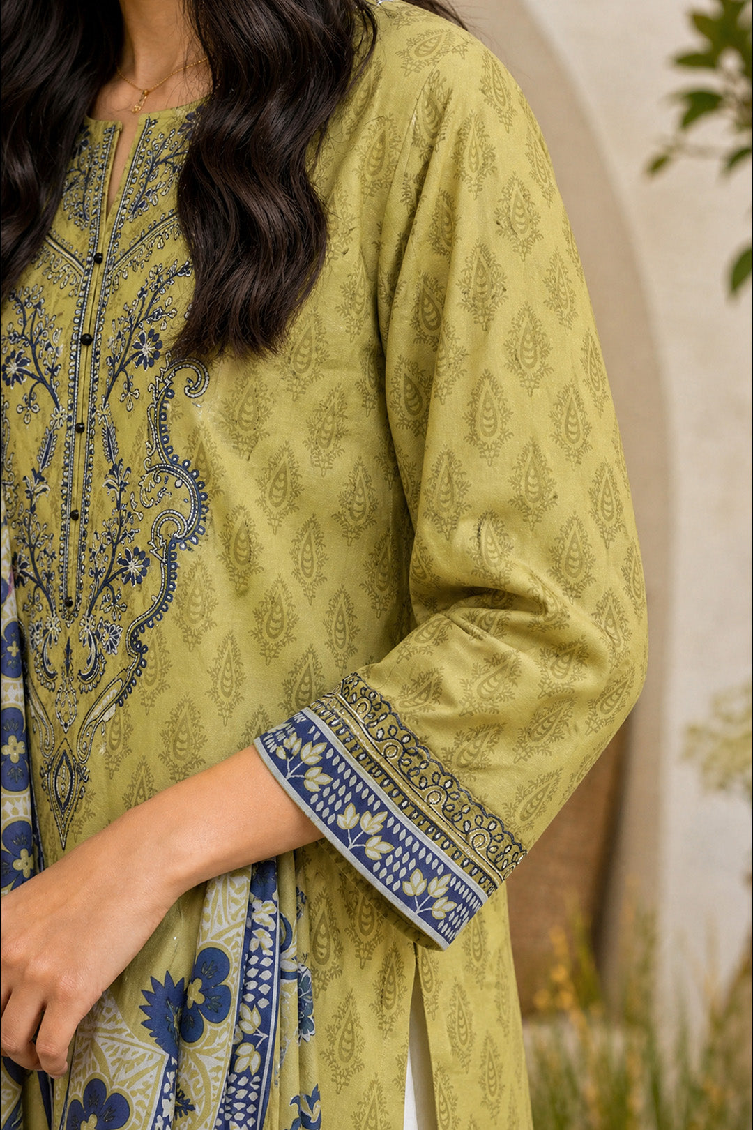 Embroidered Kurta Dupatta - 2666