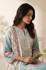 Embroidered Kurta Dupatta - 2667