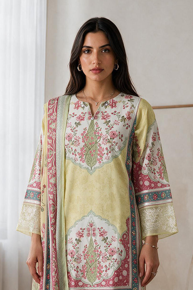 Embroidered Kurta Dupatta - 2673