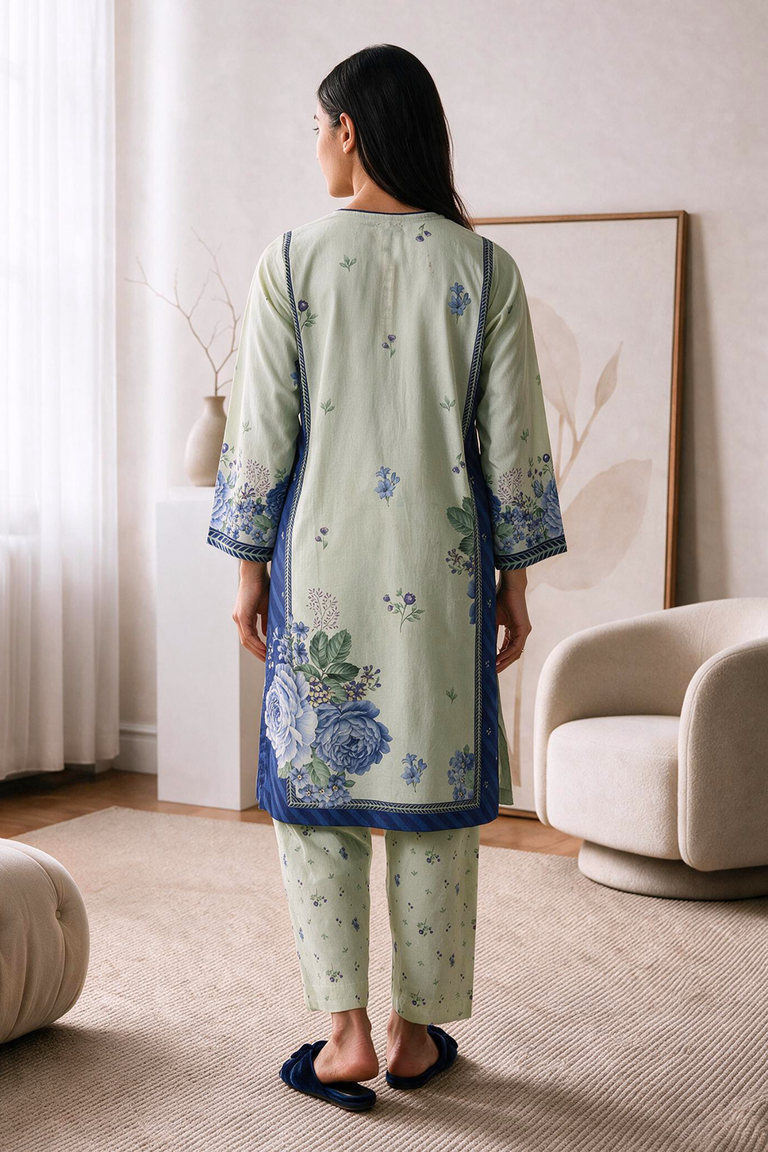 Embroidered Kurta Trouser - 2867