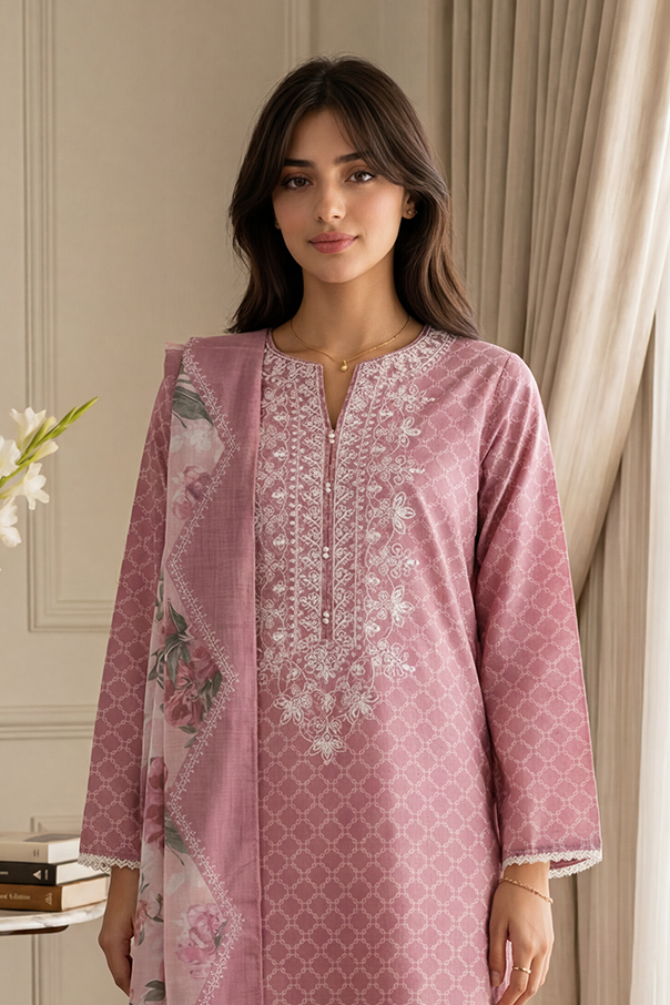 Embroidered Kurta Dupatta - 2920