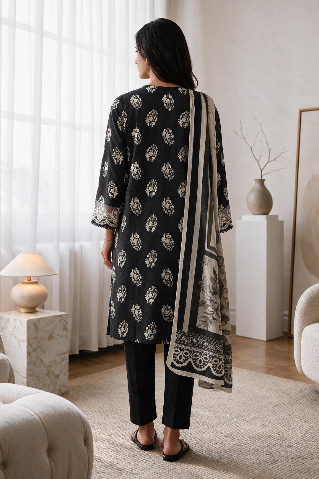 Embroidered Kurta Dupatta - 2925