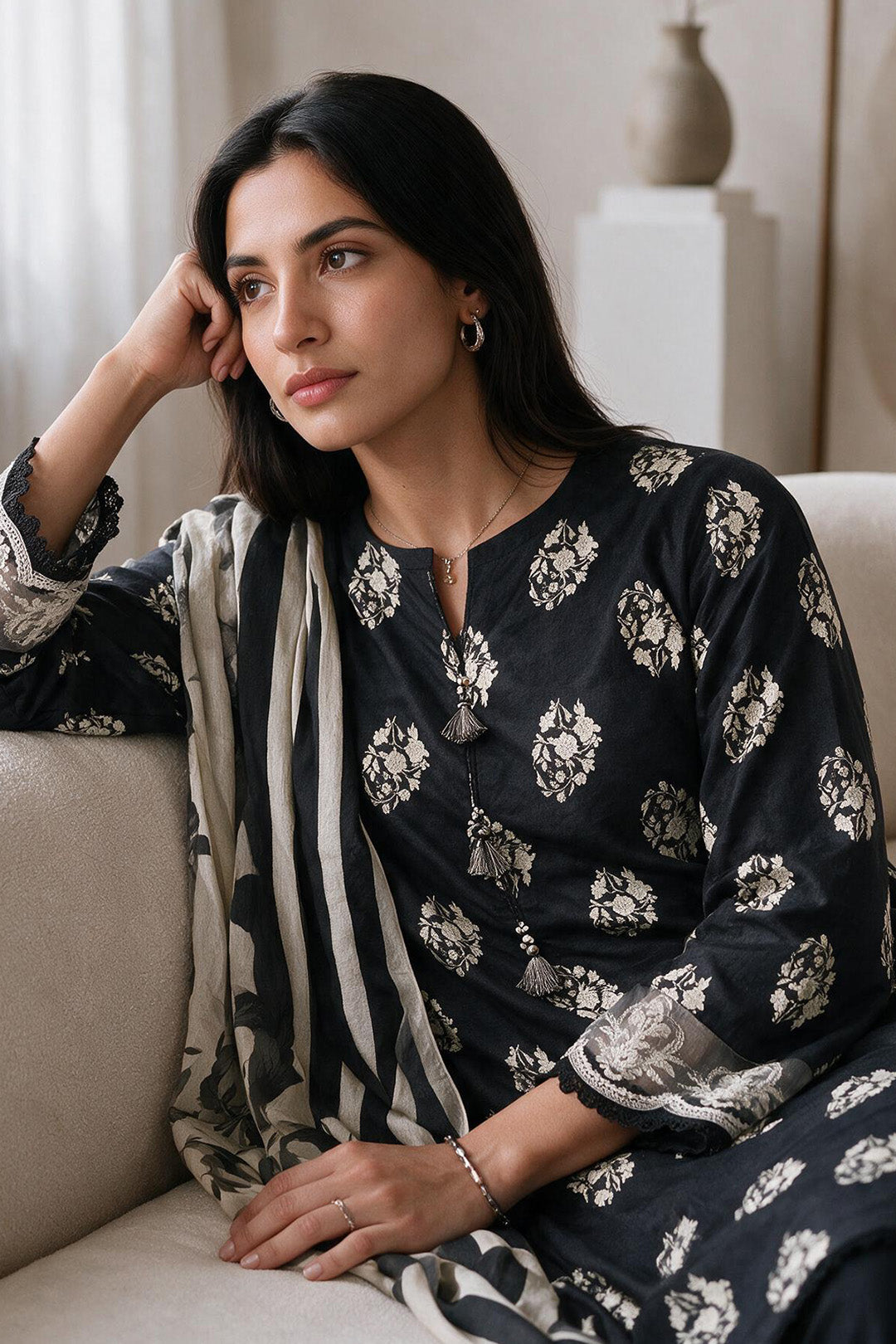Embroidered Kurta Dupatta - 2925