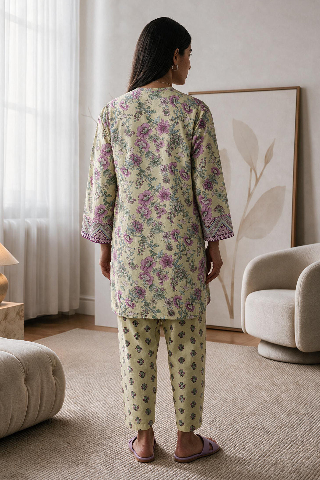 Embroidered Kurta Trouser - 3105