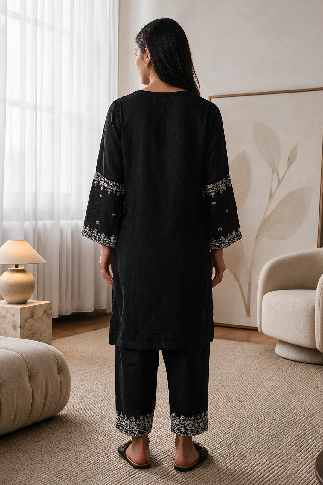 Embroidered Kurta Trouser - 3228