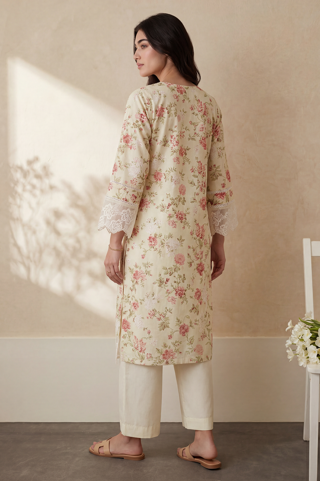 Embroidered Kurta Trouser - 3233