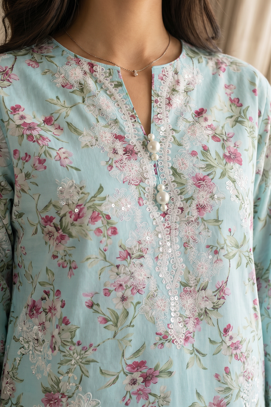 Embroidered Kurta Trouser - 3235
