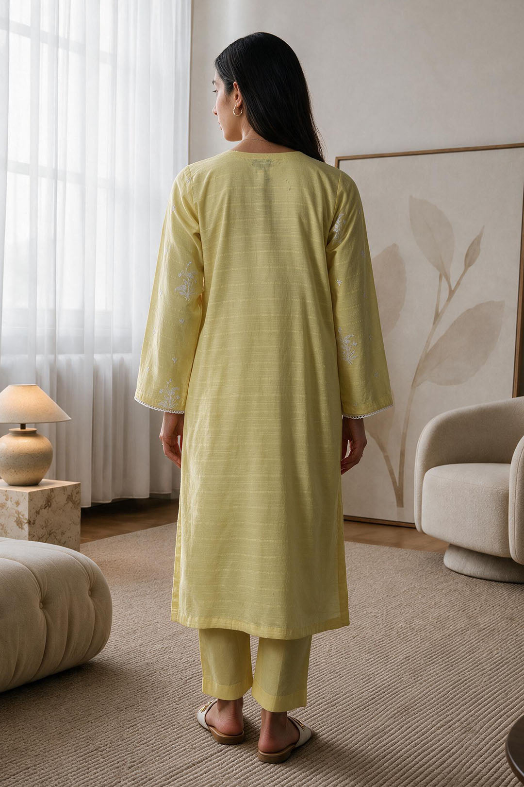 Embroidered Kurta Trouser - 3239