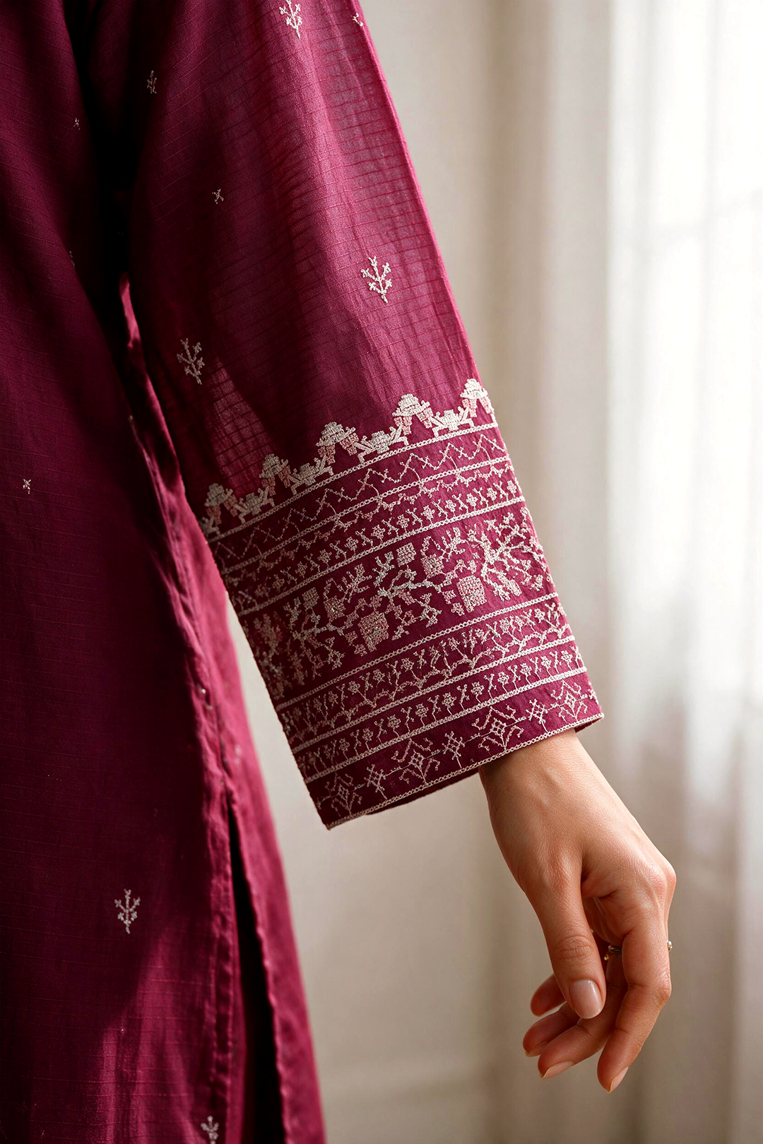 Embroidered Kurta Trouser - 3327
