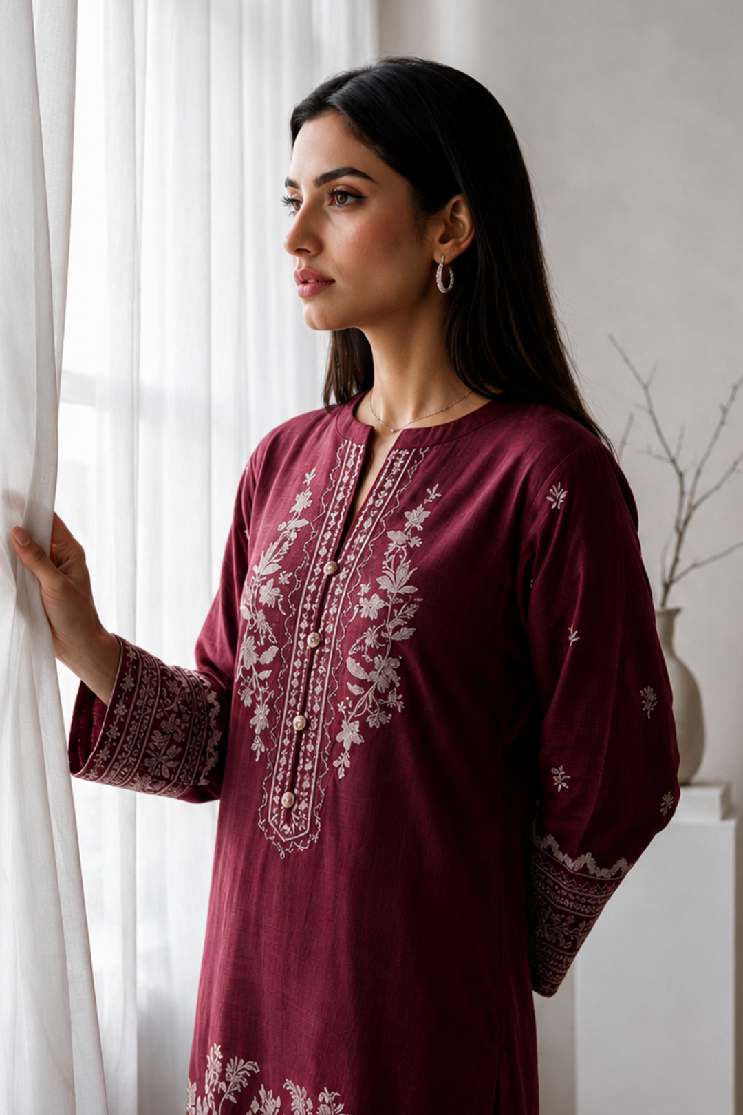Embroidered Kurta Trouser - 3327